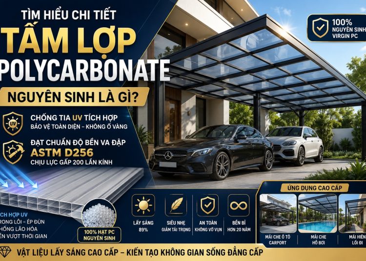 Tấm lợp Polycarbonate nguyên sinh là gì và ứng dụng kiến trúc