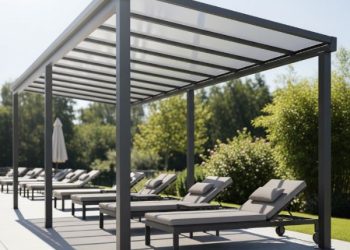 Vì sao mái che hồ bơi dễ bị gỉ sét?