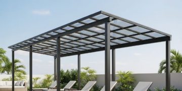 Thiết kế mái che ghế tắm nắng resort chuẩn kiến trúc sang trọng và tối giản
